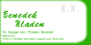 benedek mladen business card